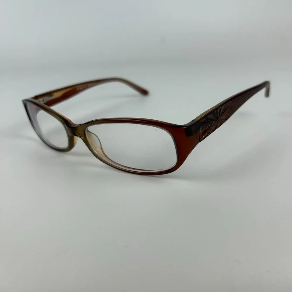 Saks Fifth Avenue 224 0STD Women's Eyeglasses Frame Brown Plastic Full Rim 135mm